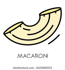 Macaroni icon. Outline macaroni vector icon color flat isolated on white