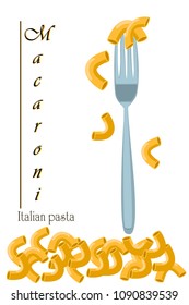 Macaroni. Italian pasta. Package design. Vector illustration