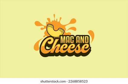 macaroni logo, mac and cheese handwritten logo design, lettering. suitable for restaurant logo, street food, poster design, menu book.