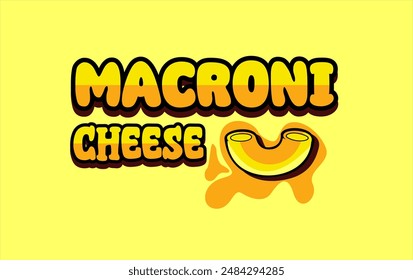 macaroni with melted cheese logo illustration