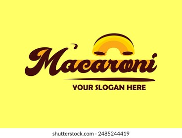 macaroni with melted cheese logo illustration