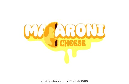 macaroni with melted cheese logo illustration