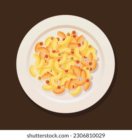 macaroni noodle isolated vector illustration