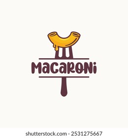 macarrão no modelo de logotipo de comida de garfo