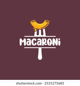 macarrão no modelo de logotipo de comida de garfo