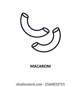 macaroni outline icon.  Thin line icon from gastronomy collection. Editable vector isolated on white background
