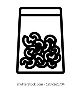 Macaroni Package Icon. Bold outline design with editable stroke width. Vector Illustration.