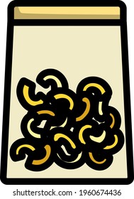 Macaroni Package Icon. Editable Bold Outline With Color Fill Design. Vector Illustration.