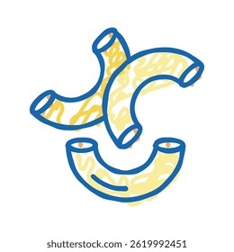 macaroni pasta doodle icon sketch vector. macaroni pasta sign. isolated symbol illustration