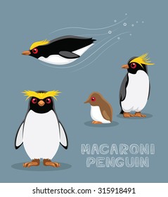 Macaroni Penguin Cartoon Vector Illustration