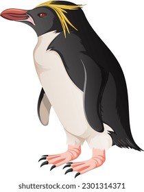 Macaroni Penguin on White Background illustration