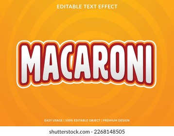 macaroni text effect template with abstract background, editable template use for business logo