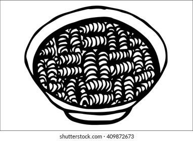 Macaroni vector, hand drawing