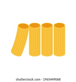Macaroni vector. Macaroni noodle. Pasta noodles on white background.