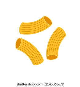 Macaroni Vector. Macaroni Noodle. Pasta Noodles On White Background.