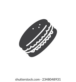 Macarons cake vector icon. filled flat sign for mobile concept and web design. Round macaron glyph icon. Symbol, logo illustration. Vector graphics