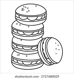 Página para colorear de macarrones con líneas audaces y fáciles