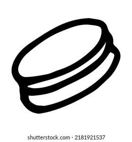 Macarons-Doodle-Stil, Vektorgrafik einzeln auf weißem Hintergrund