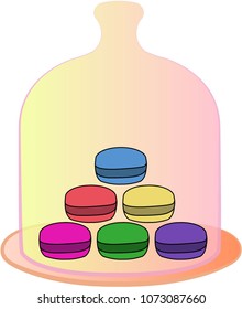 macarons in glass, vector artwork