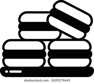 Macarons glyph and line vector illustration