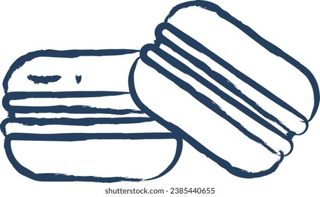 Macarons hand drawn vector illustration
