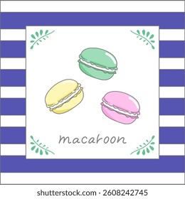 It is a macarons and horizontal stripes cute design.