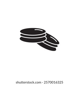macarons icon black and white vector outline sign