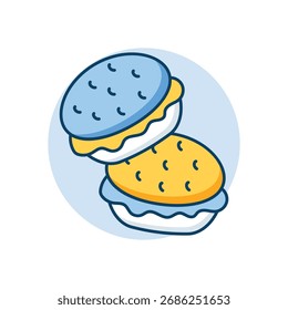 Icono de macarons Ilustración vectorial limpia y moderna