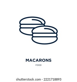 macarons icon from food collection. Thin linear macarons, dessert, sweet outline icon isolated on white background. Line vector macarons sign, symbol for web and mobile