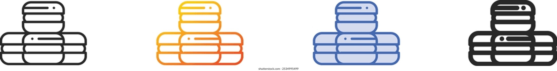 macarons icon.Thin Linear, Gradient, Blue Stroke and bold Style Design Isolated On White Background