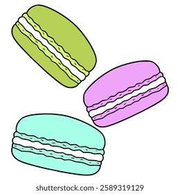 macarons illustration hand drawn isolated vector