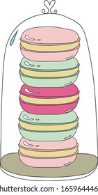 Macarons illustration, menu illustration for a cafe