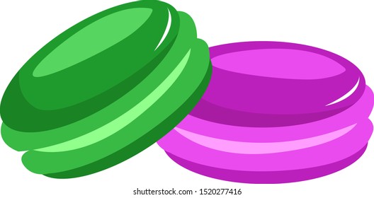 Macarones, ilustración, vector sobre fondo blanco.
