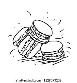 Macarons line art illustration