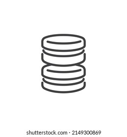 Macarons line icon. linear style sign for mobile concept and web design. Stack of macarons outline vector icon. Symbol, logo illustration. Vector graphics