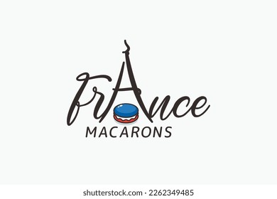 macarons logo with a macarons and Eiffel tower as letter A for any business, especially patisserie, bakery, cafe, etc.