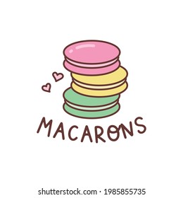 Macarons logo template on white background