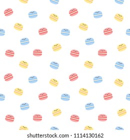 Macarons Seamless Pattern Background