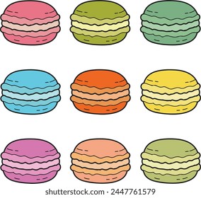 Macarons dulce panadería postre galleta