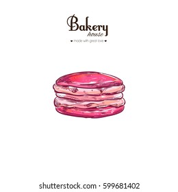 Macarons. Vector hand drawn