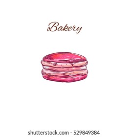 Macarons. Vector hand drawn illustration. Isolated objects