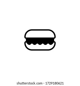 Macarons vector icon in black solid flat design icon isolated on white background