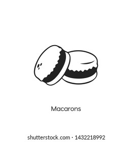 macarons vector icon. Cake Linear style sign for mobile concept and web design. macarons symbol logo illustration. vector graphics - Vector.