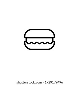Macarons vector icon in linear, outline icon isolated on white background