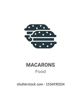 Macarons vector icon on white background. Flat vector macarons icon symbol sign from modern food collection for mobile concept and web apps design.