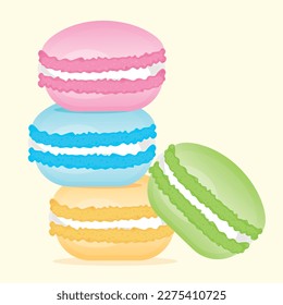 Macarons vector illustration bakery sweets
