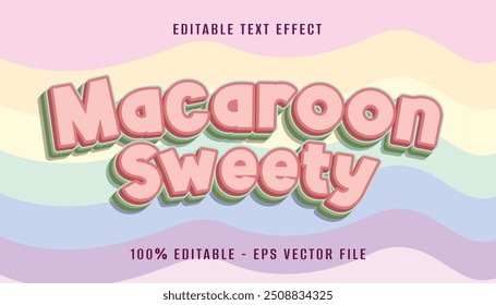 design de efeito de texto 3d macaroon