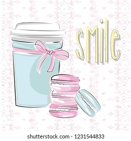 macaroon coffee smile