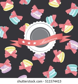 Macaroon. Colorful dessert. Vector illustration.