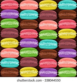 macaroon colorful seamless pattern. vector illustration - eps 10